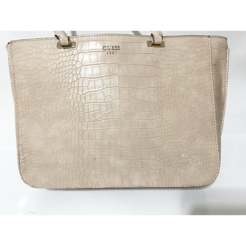 GUESS Croco Faux Leather Texture Tote Bag - Picture 5 of 16